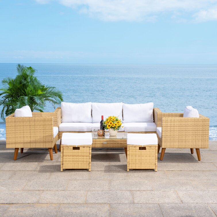 Rattan corner 2024 sofa wayfair